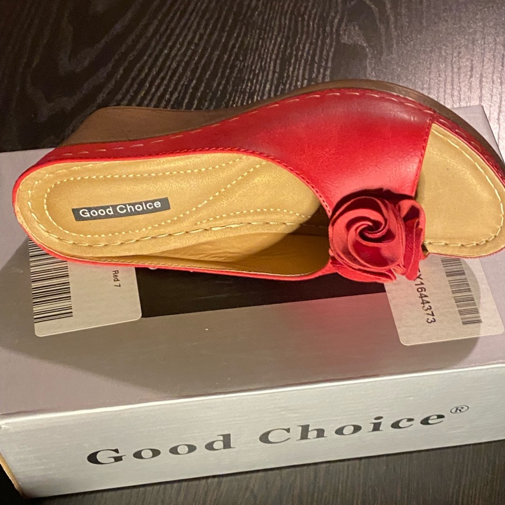 Good Choice “Sydney” Wedge – Size 7 – Vibrant Red LNIB - Picture 2 of 5